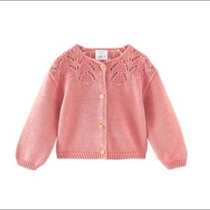 Zara Kids Open Knit Jacket Dusty Pink NWT